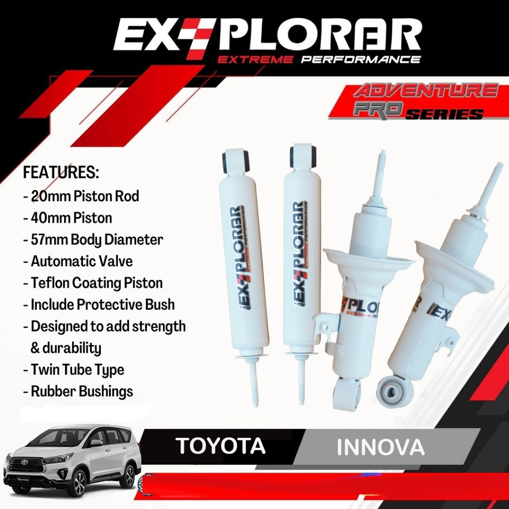 Shock Breaker Suspensi Explorer Adventure Series Twin Tube untuk mobil Toyota Innova Old Reborn Vent