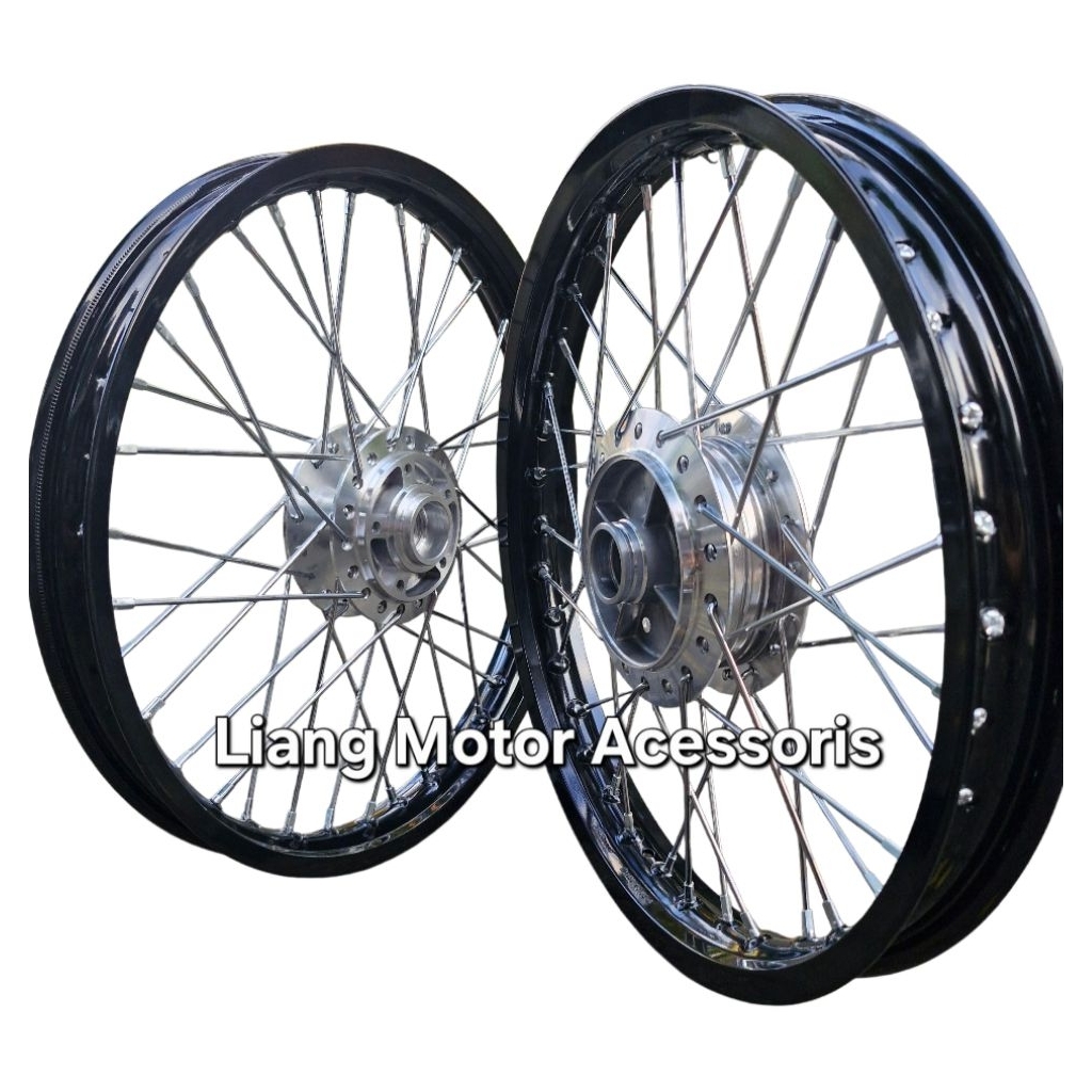 Sepaket Velg VRossi Ring 17 Lebar 140 160 Standar Tromol Set Jari2 - Honda Supra X 100 / 110 cc / Su