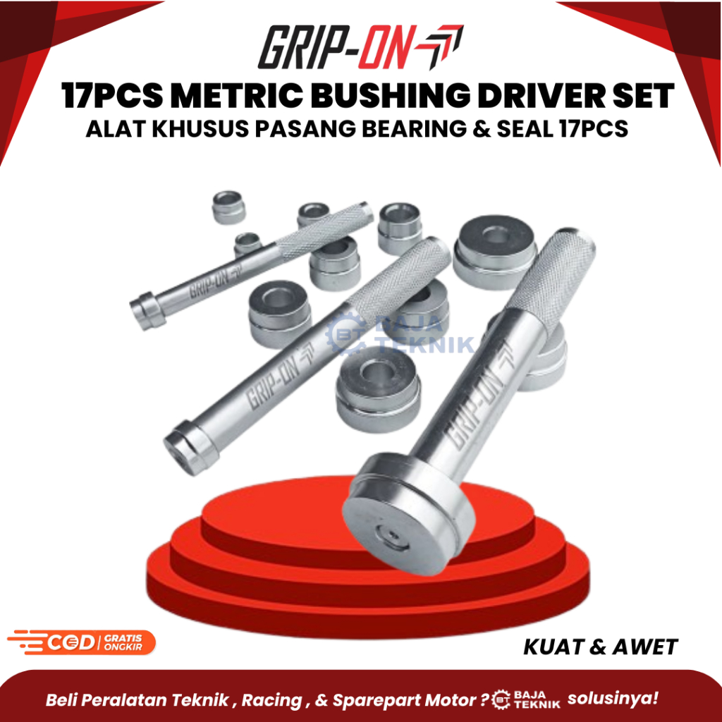 GRIP ON 60-147 MATRIC BUSHING DRIVE SET 17PCS | ALAT KHUSUS PASANG BEARING & SEAL 17PCS 60-147 GRIP 