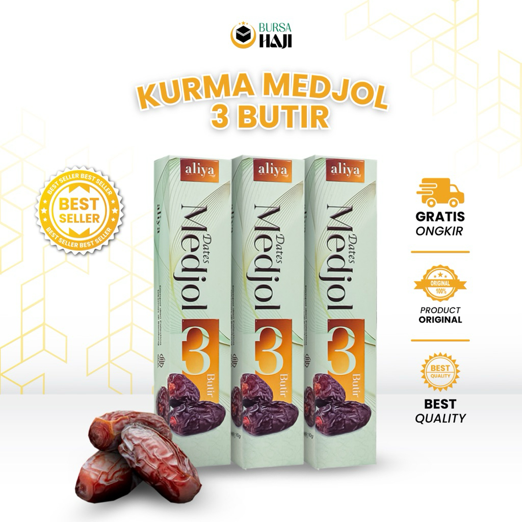 

KURMA MEDJOOL SYAM PALESTINE ALIYA 3 BUTIR / KURMA MEDJOOL 3 BUTIR KEMASAN MINI PACK