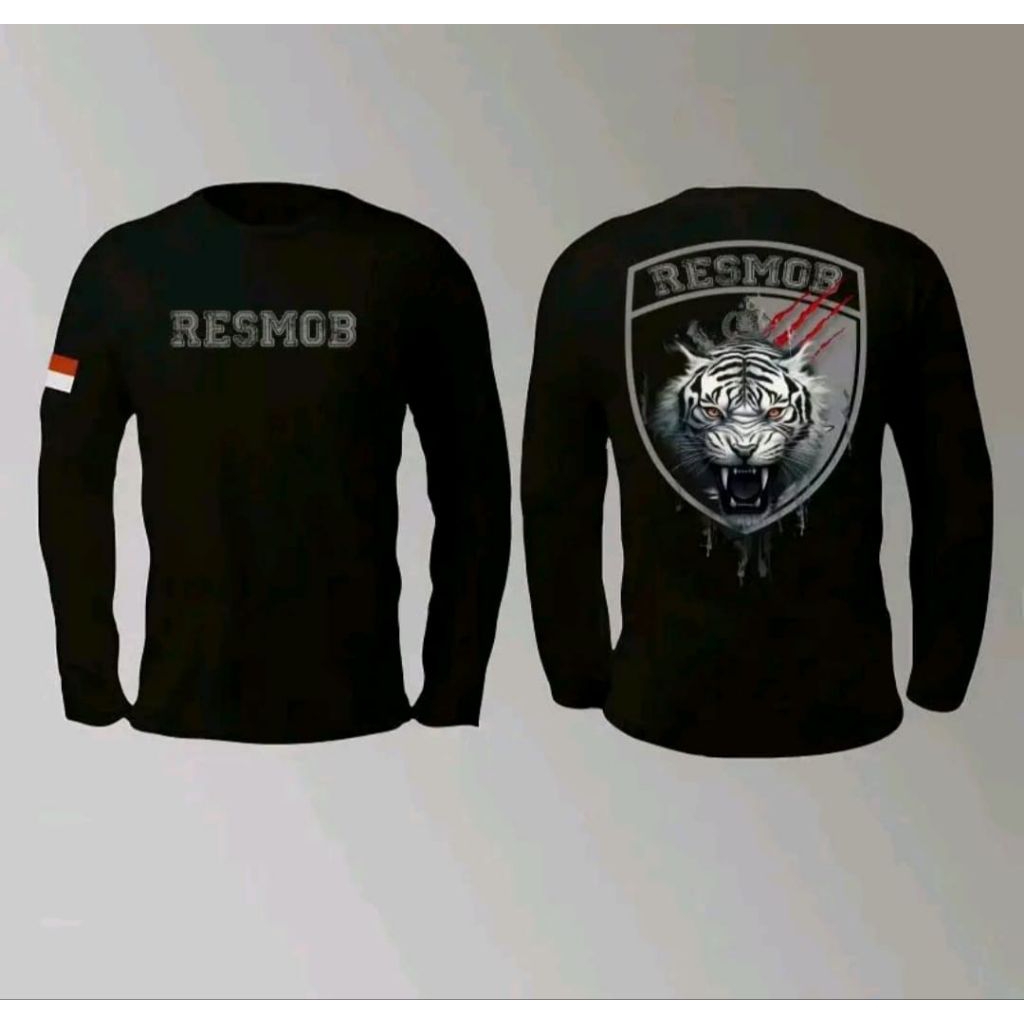 Kaos Lengan Panjang RESMOB Desian Harimau Kaos Distro Unisex