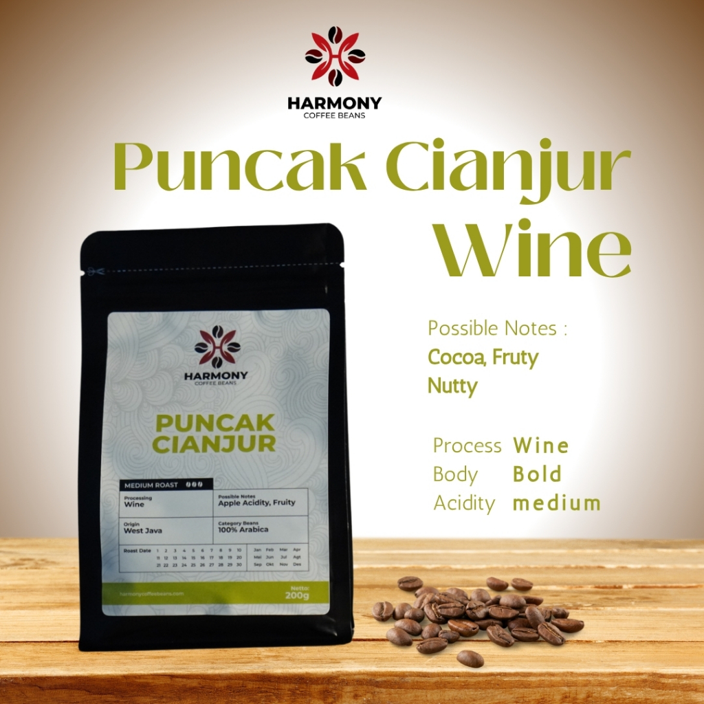 

Kopi Arabika Wine Jawa Barat 200 gr Arabica Coffee Wine Process