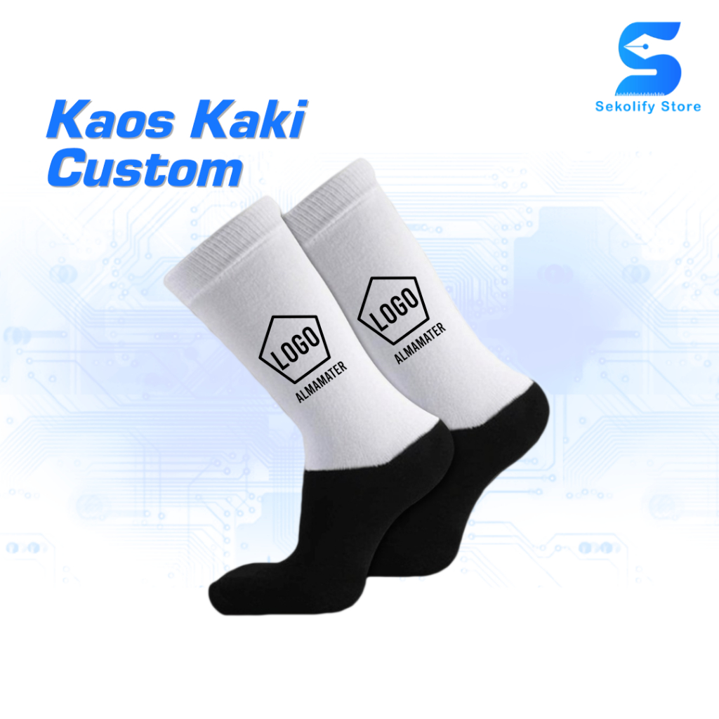 Sekolify Kaos Kaki Bordir Custom Logo Almamater Sekolah SS29
