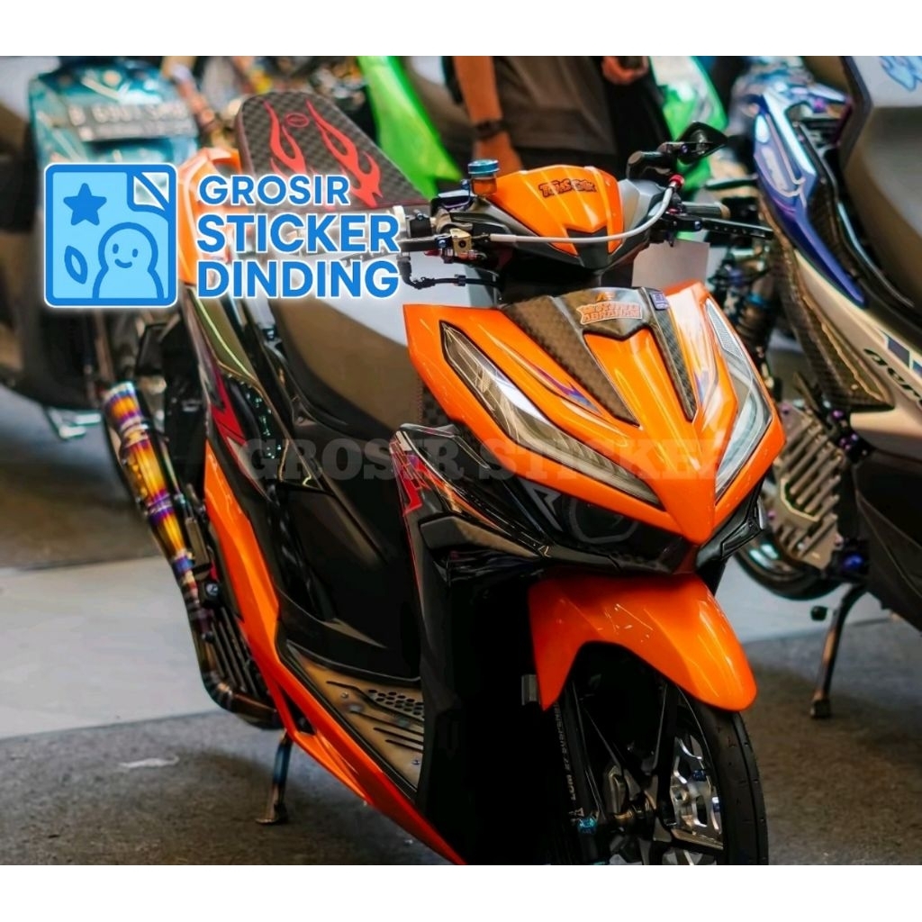Sticker Metalik Skotlet Orange Candy Sekotlet Stiker Motor Warna Oren