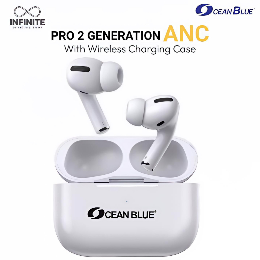 Earphone Headset Bluetooth TWS Iphone OCEANBLUE Pods PRO 2 ANC Wireless Charging Case Sport Hp