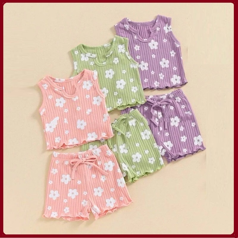 Setelan Anak Perempuan baju anak perempuan bahan Adem Lembut  Set Anak umur 3bulan-3 tahun
