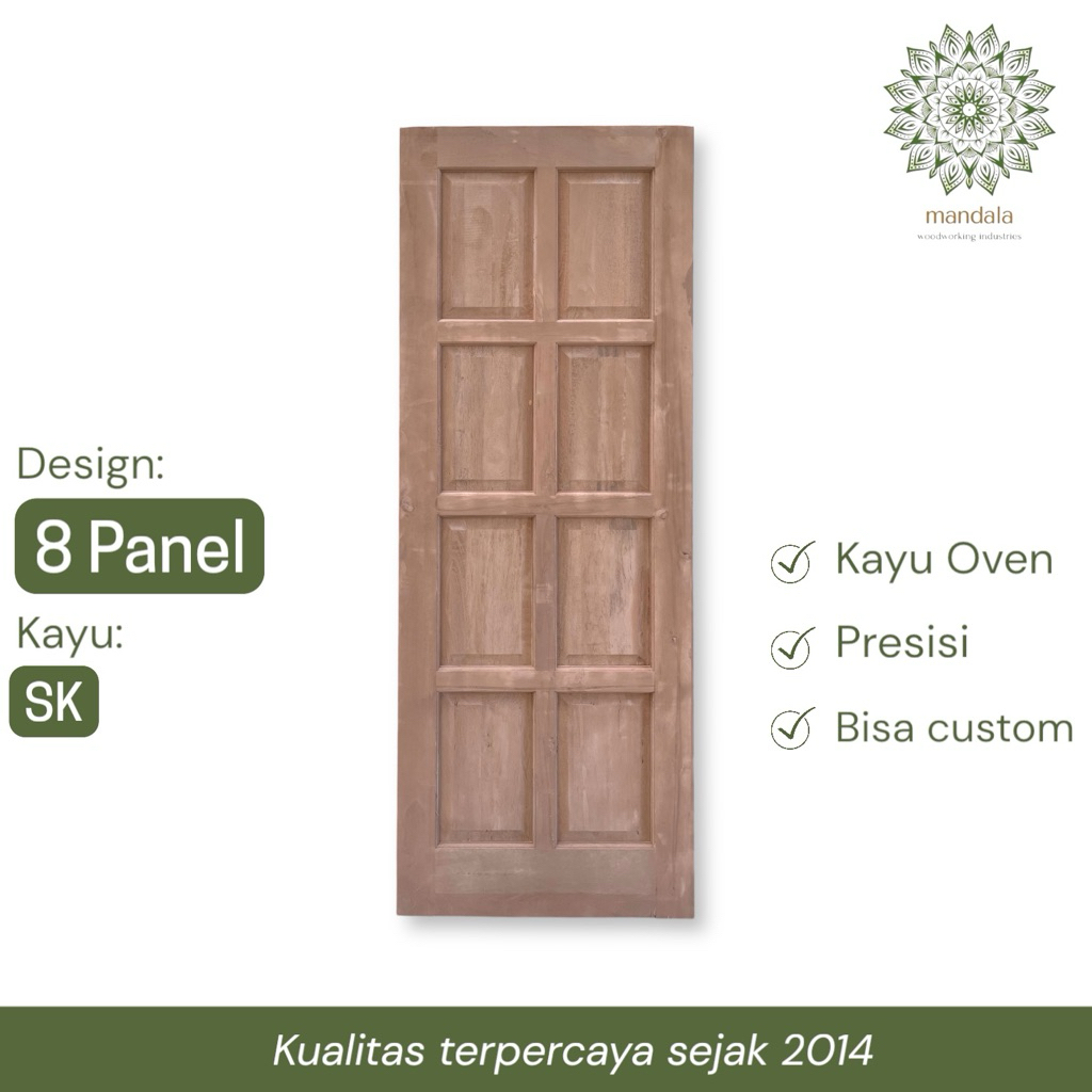 Pintu Kayu - Model 8 Panel / Petak 8 / 8P | Daun Pintu Kamar Kayu SK Oven