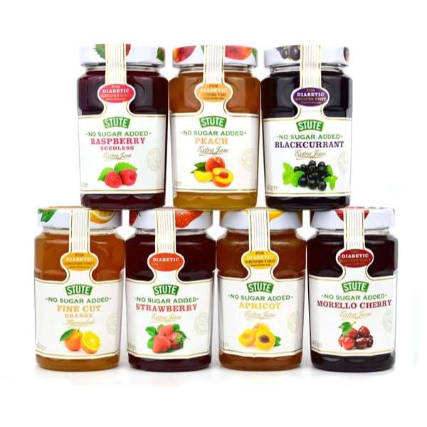 

Pelengkap Roti Selai Buah Impor Inggris Stute No Added Sugar For Diabetic Extra Jam 430 Gr Varian Strawberry, Blackcurrant, Raspberry Seedless, Peach, Morello Cherry