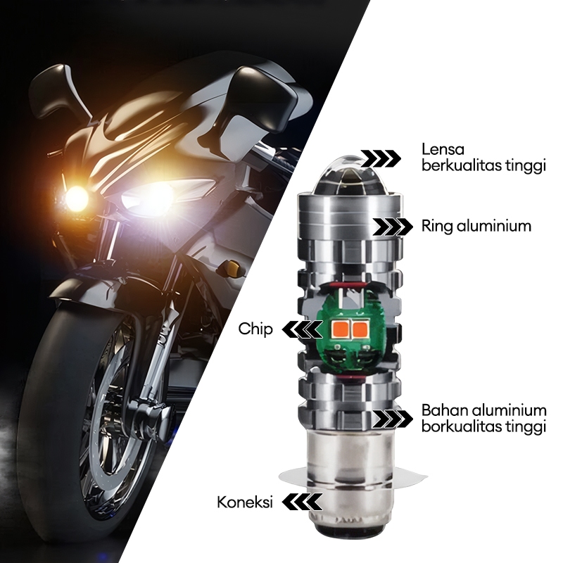 New // Lampu Motor Led Super Terang Lampu H6 Laser Hi Lo Lampu Utama Lampu Depan Beat Fi Laser 2