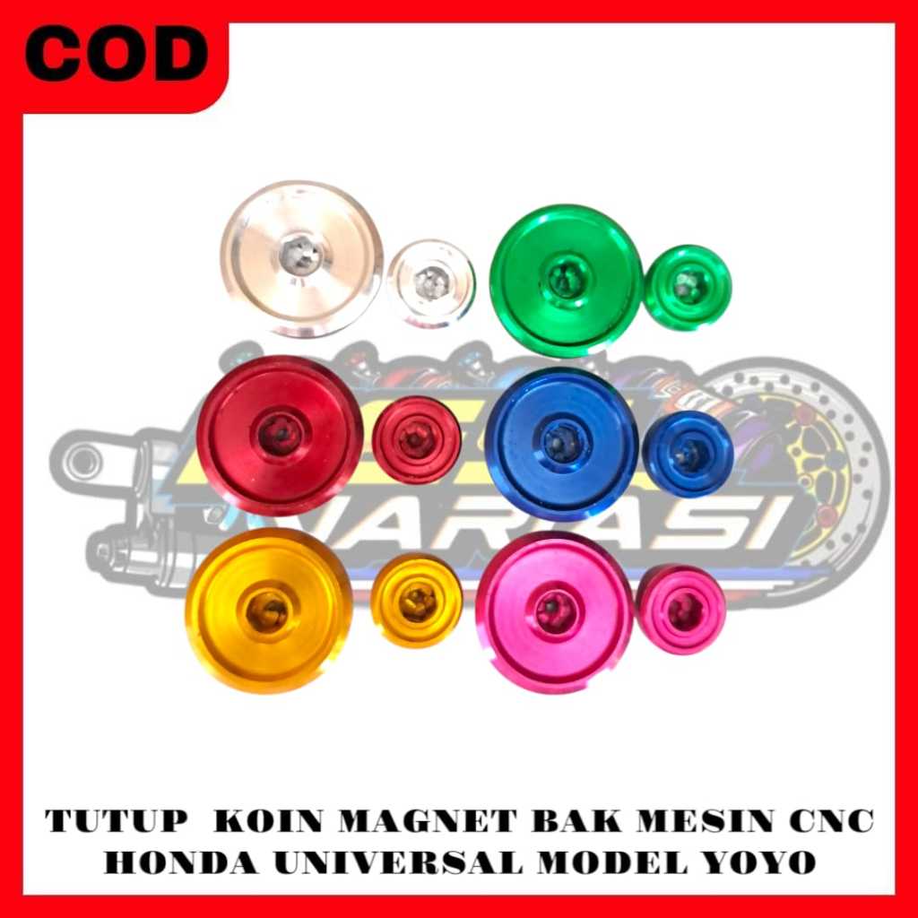 TUTUP KOIN MAGNET BAK MESIN CNC HONDA UNIVERSAL MODEL YOYO Motorcycle