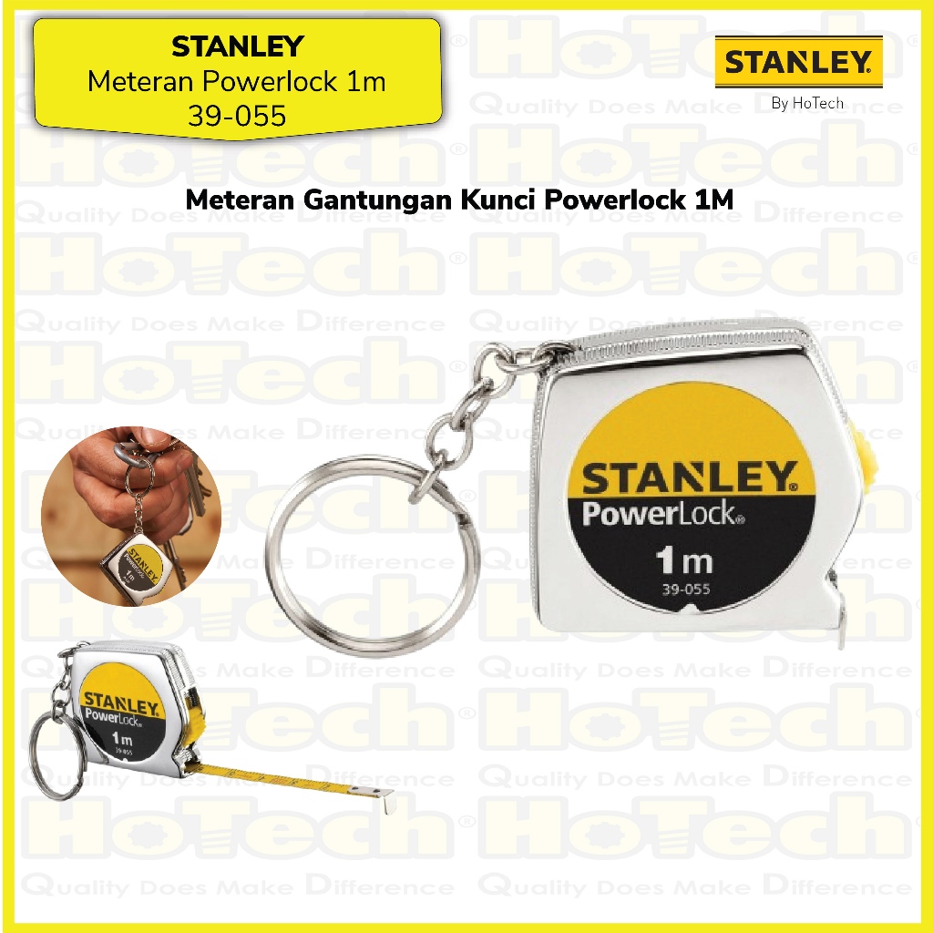 Stanley Keyring Powerlock 1 meter /Meteran Gantungan Kunci 39-055 1m/3" Powerlock Tape Power Lock / 