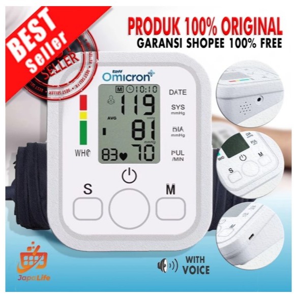 TaffOmicron Tensimeter Digital Alat Tensi Darah / Pengukur Tekanan Darah / Blood Pressure Monitor / 