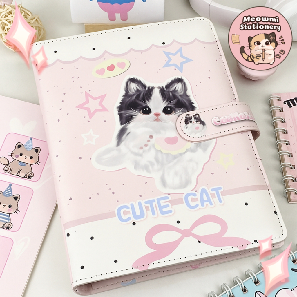 

Cover Binder A5 6 Ring Bahan PU Motif Kucing Lucu MB0166
