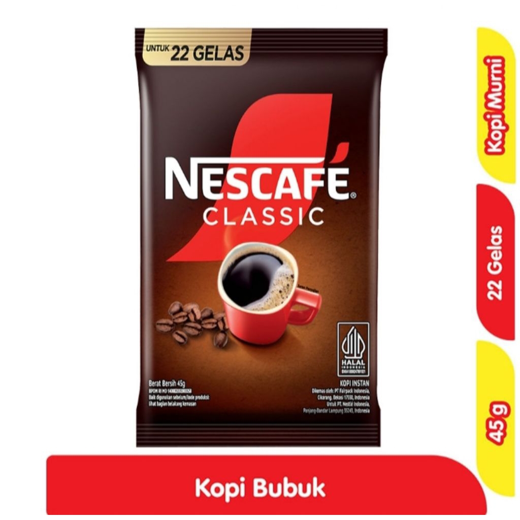 

Nescafe Kopi Klasik Bubuk Bag 45gr
