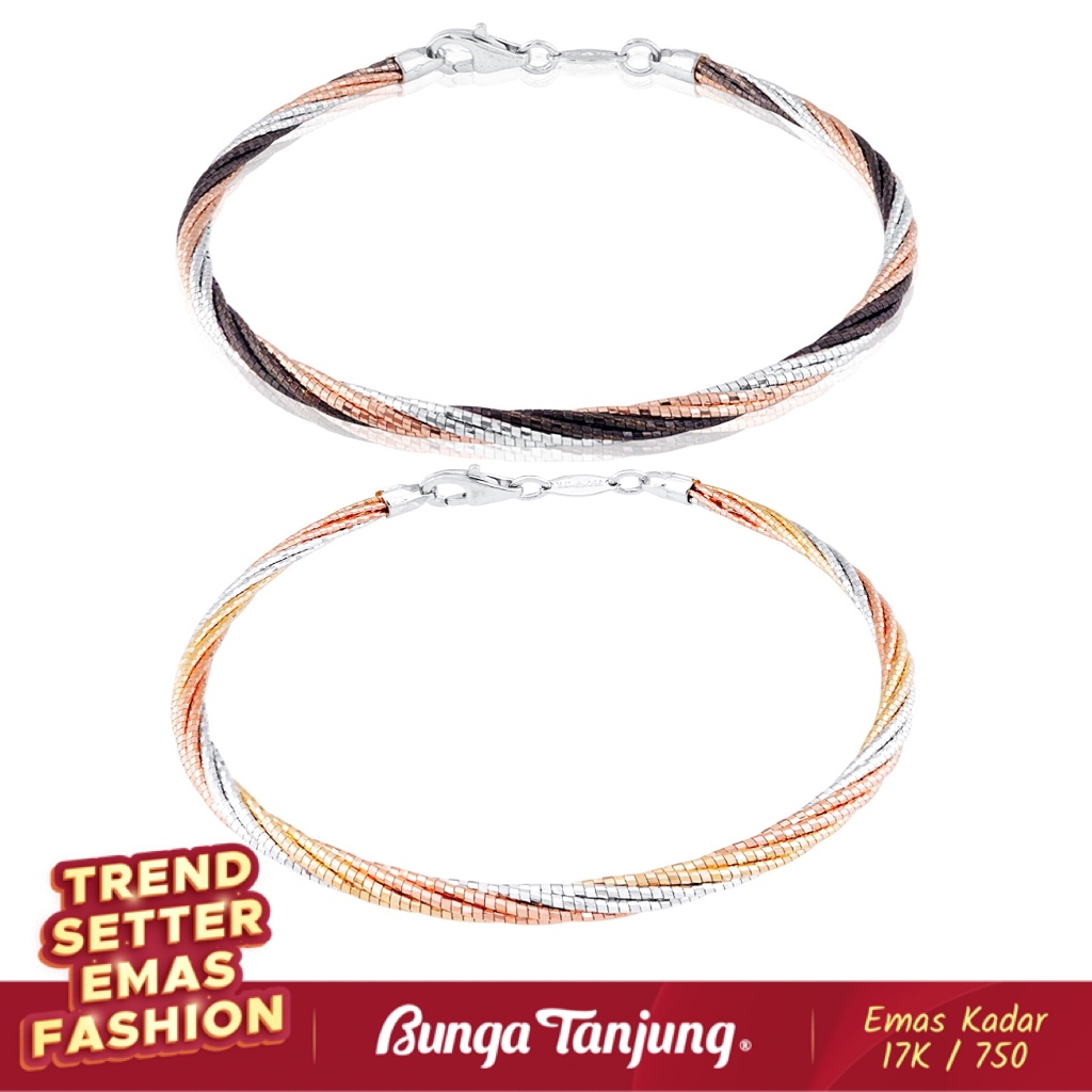 GELANG CHOKER VARIASI D - EMAS 17K - BUNGA TANJUNG GOLD