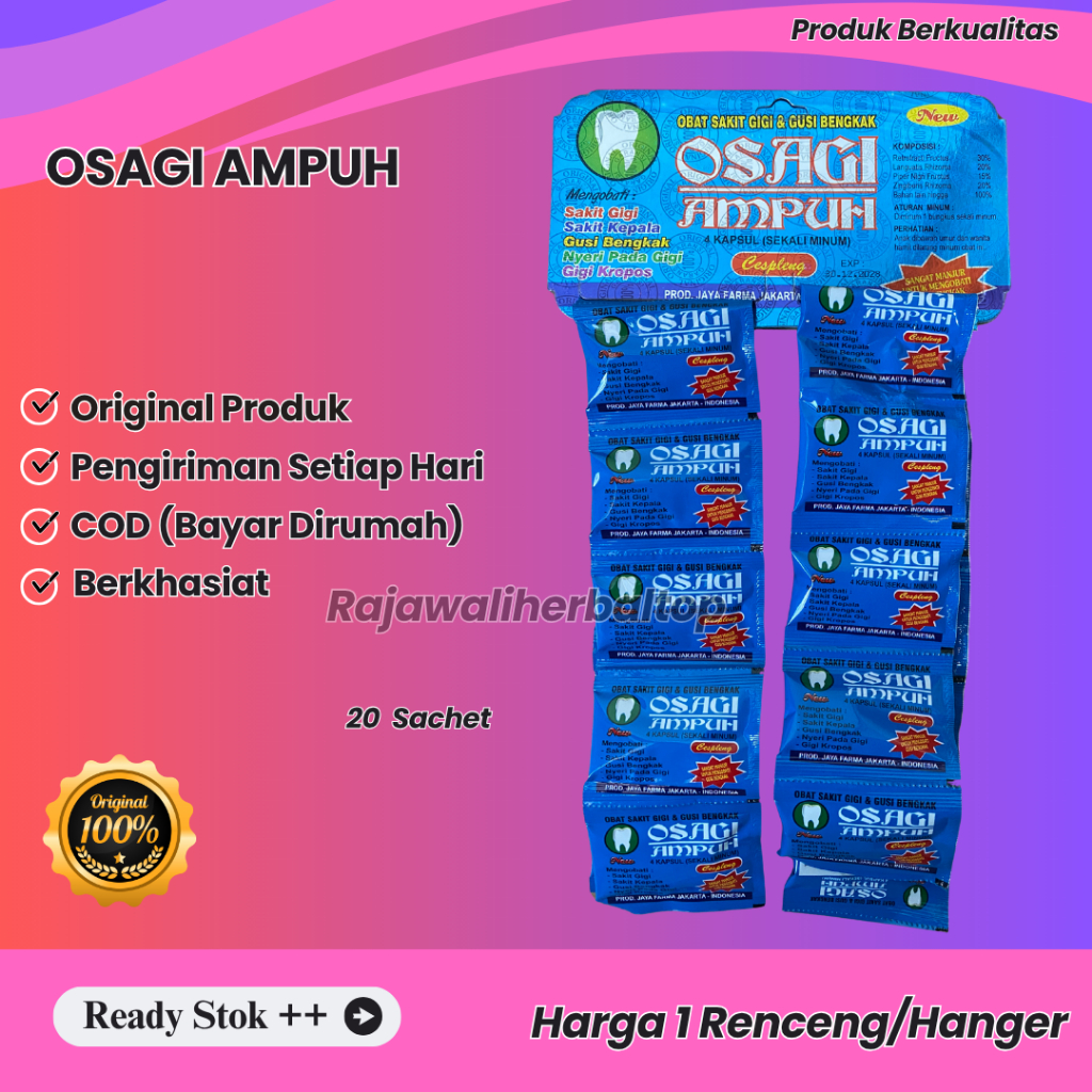 

OSAGI AMPUH OBAT SAKIT GIGI DAN GUSI BENGKAK RENCENG 20 SACHET