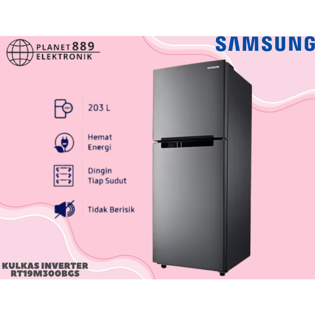 SAMSUNG Kulkas RT19M300BGS Digital Inverter 2 Pintu 216 Liter