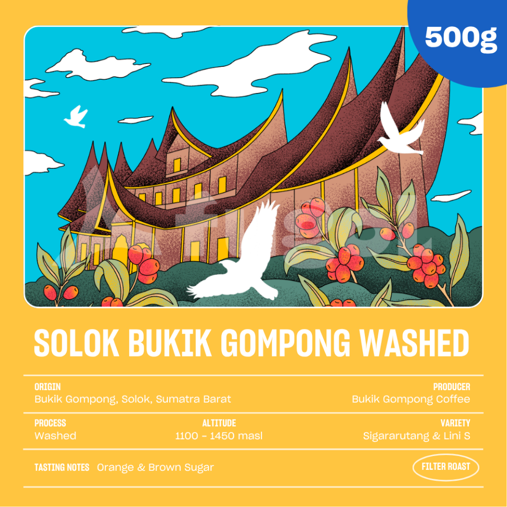 

Biji Kopi Arabika SOLOK BUKIK GOMPONG WASHED (500 gr) Specialty Coffee Beans