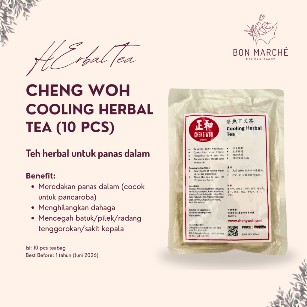 

Cheng Woh Cooling Herbal Tea - Teh Herbal Panas Dalam Penang (Isi: 10 pcs)