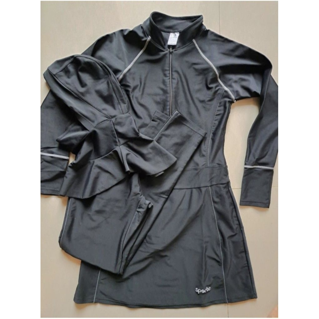 baju renang sporte hitam muslimah