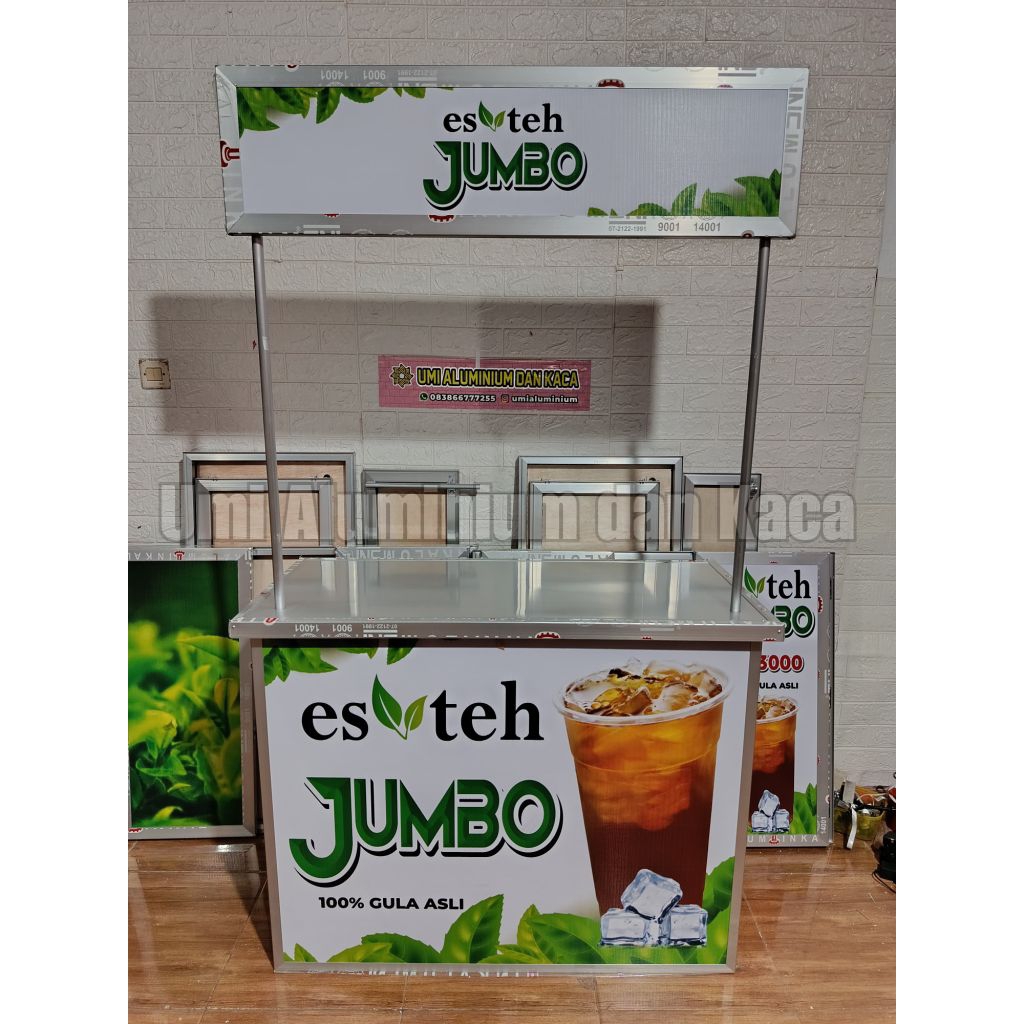 Booth portable es teh jumbo aluminium Premium 100cm