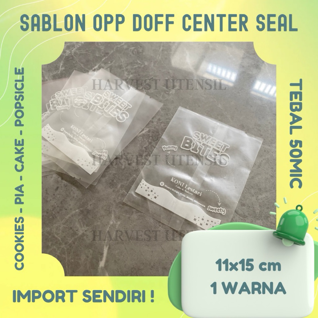 

(11x15) Sablon Plastik OPP Doff Tanpa Lem Center Seal Heat Sealer Untuk Cookies Pie Pia Cake Aksesoris Es Krim Popsicle