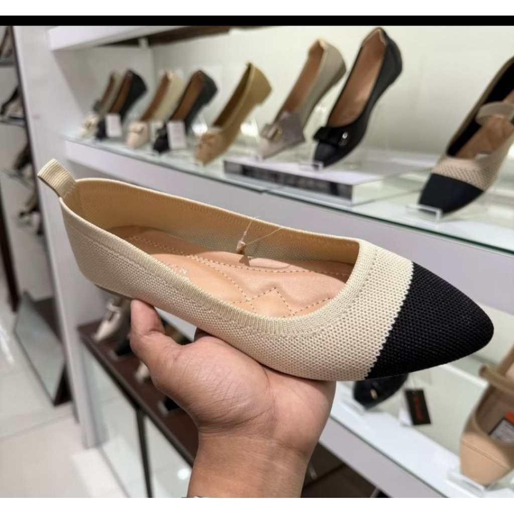 Sepatu flatshoes Connexion | sepatu rajut flatshoes | flatshoes wanita rajut | sepatu Connexion wani