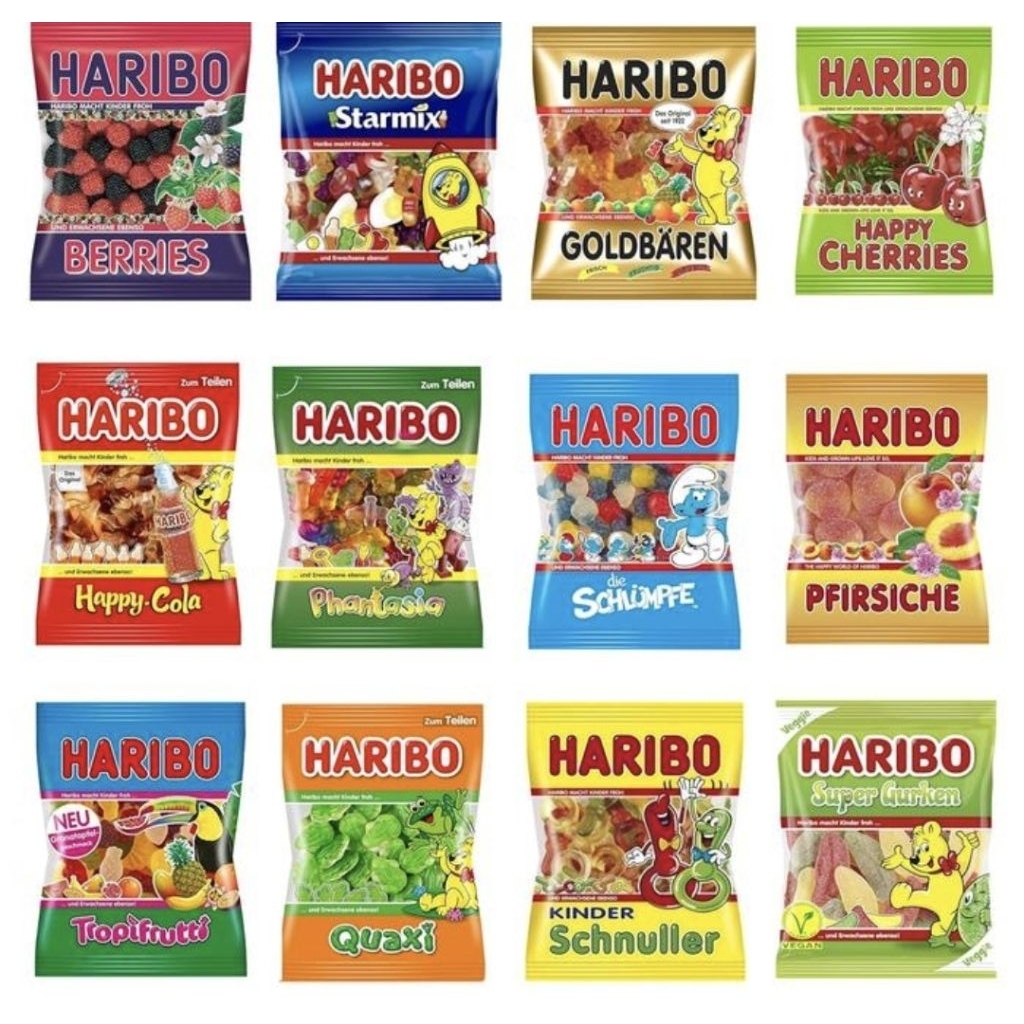 

Haribo Happy Cherries Cherry Peaches 80g Permen Peach Haribo Gummy Bears Starmix Cola Sour Cola Worms