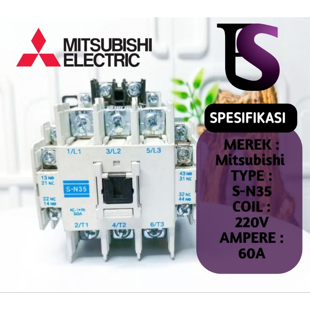 kontaktor Mitsubishi S-N35 60 A 220V