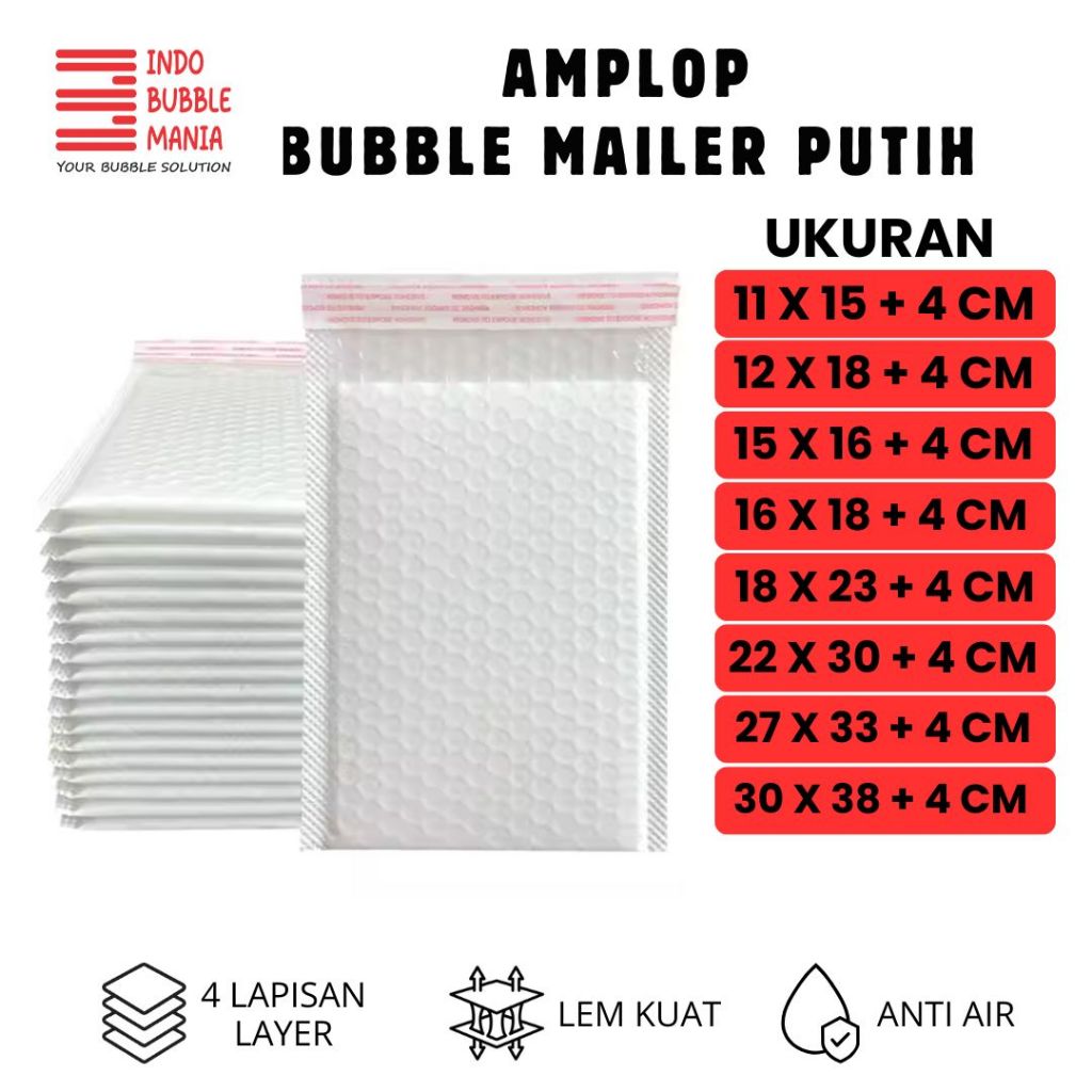 

Bubble mailer putih