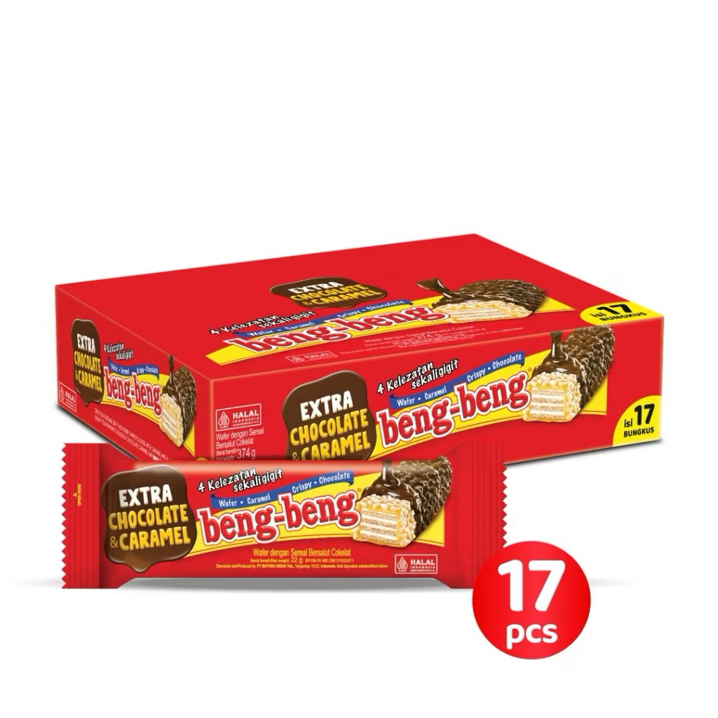 

Beng Beng Extra Chocolate & Caramel 1 Box (isi 17pcs)
