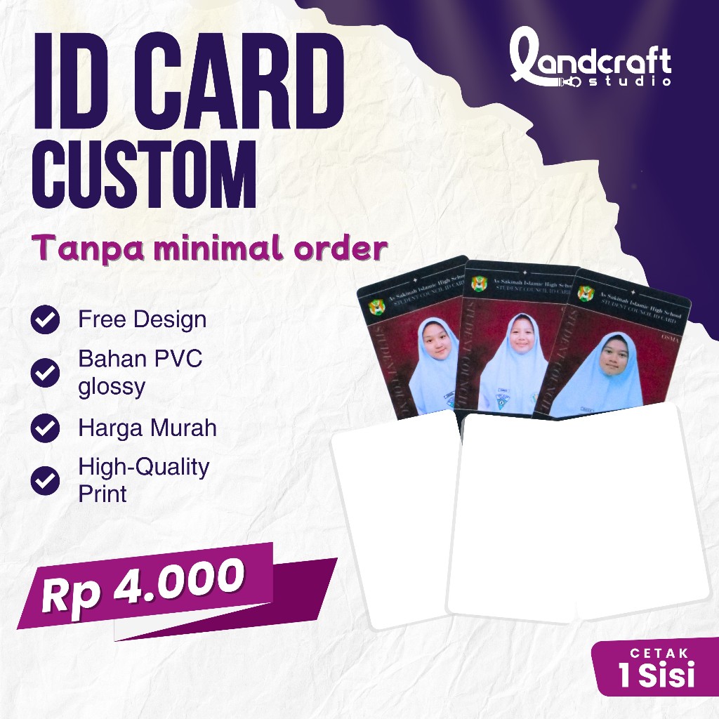 

Custom Id Card 1 Sisi/ Bisa Satuan / Harga Termurah Kualitas Mantap