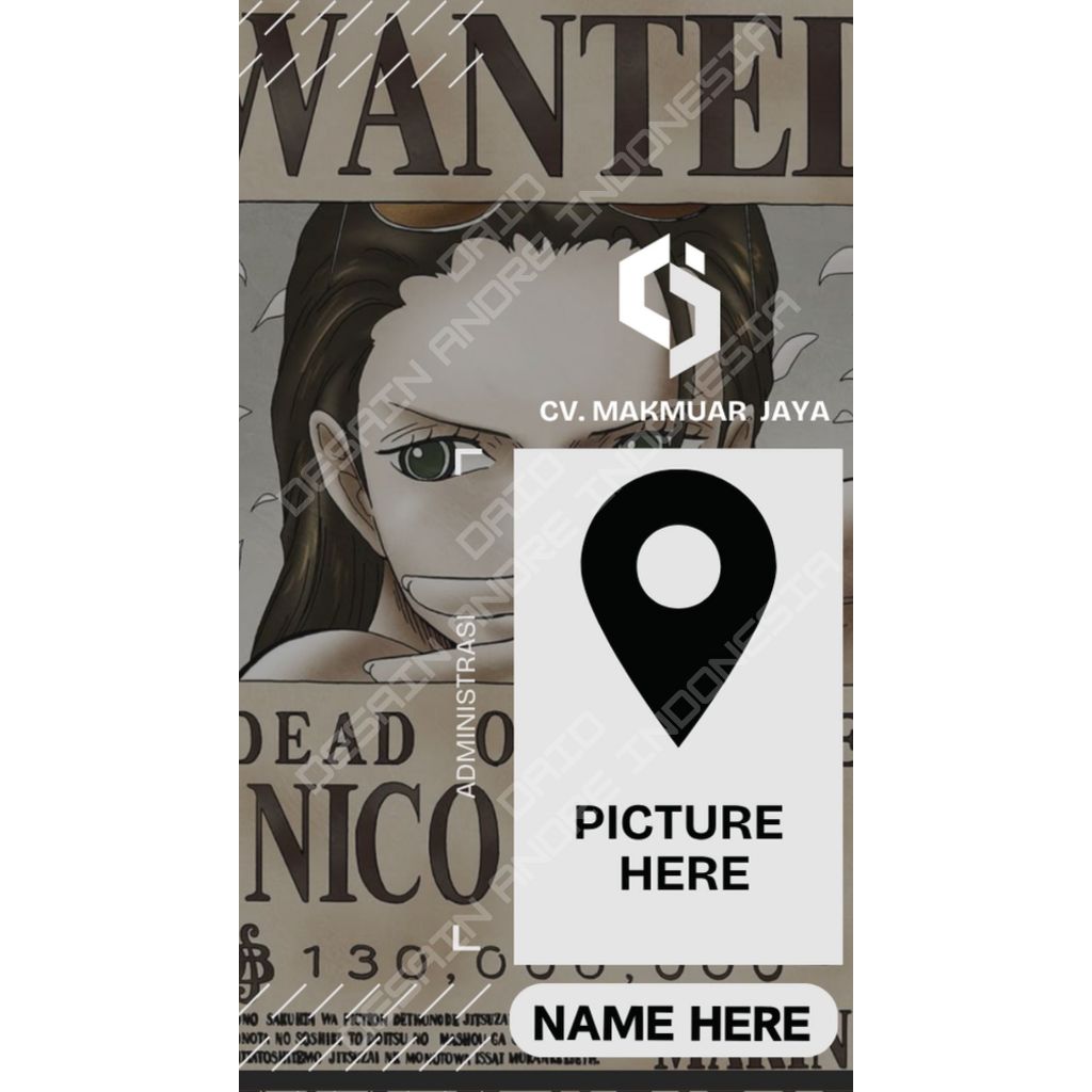 

Jasa Desain Id Card | One Piece Wanted Edisi | Bebas Revisi