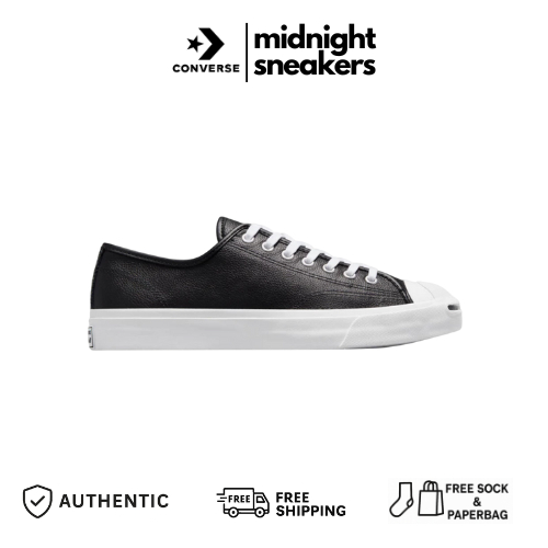 Sneakers Converse Jack Purcell Leather Ox Black White Original