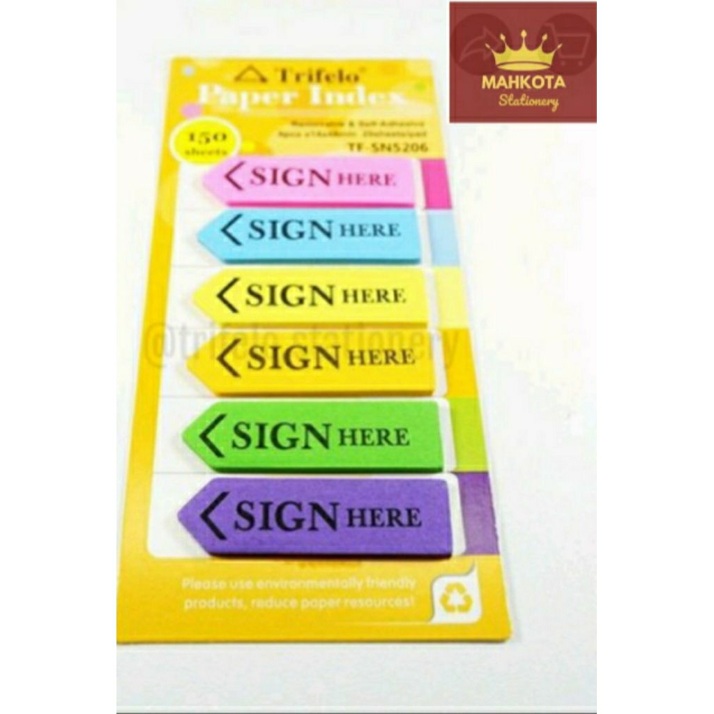 

Memo Sticky Trifelo TF-SN5206/Sign Here Warna warnI/penanda Tanda Tangan