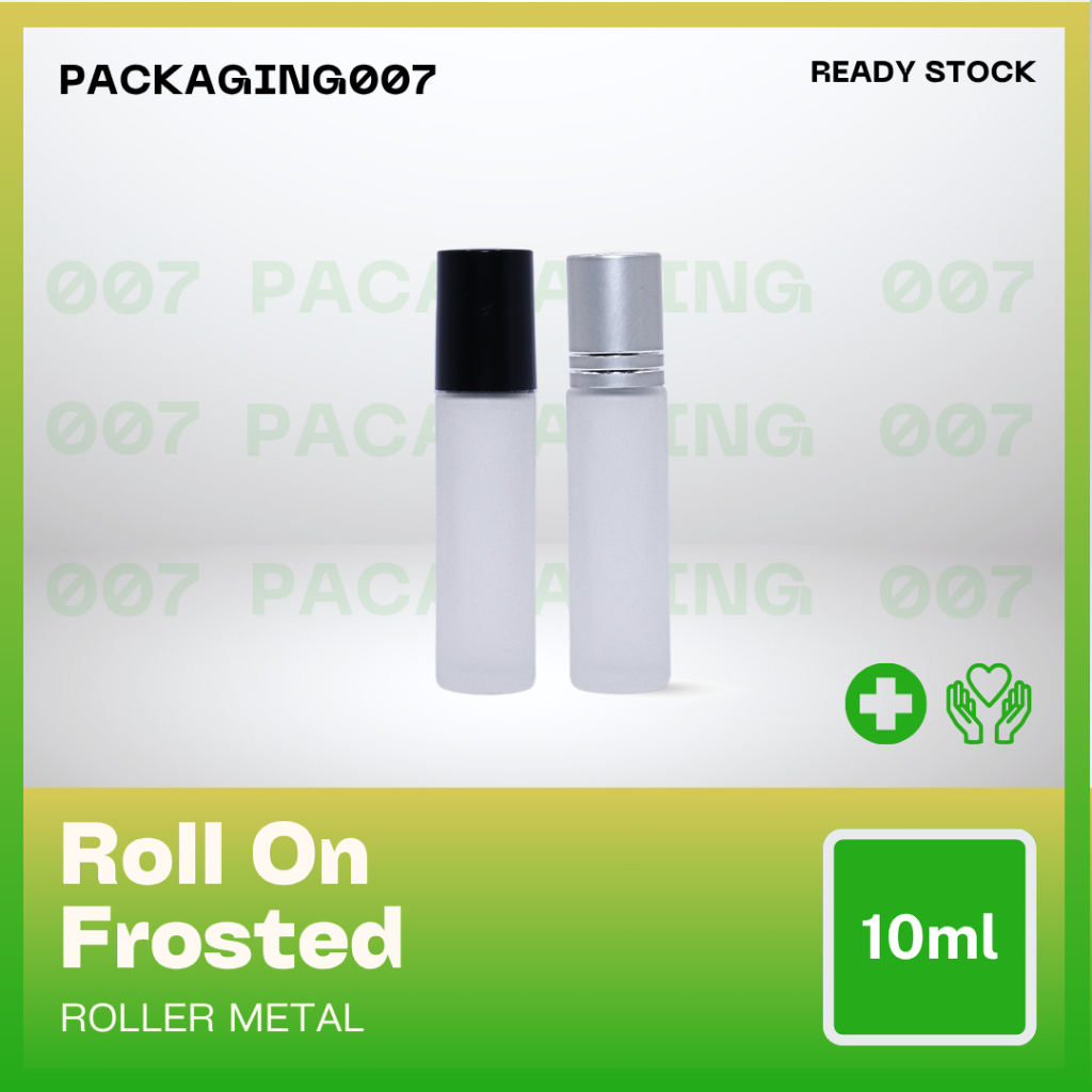 Botol Roll On 10ml Frosted + Roll On Besi/ Roll On Stainless Botol Isi Ulang Parfum / Type Oles (Rol
