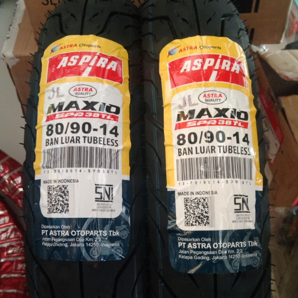Ban Luar Aspira Tubeless 80 90-14 MAXIO SPR 38 TL