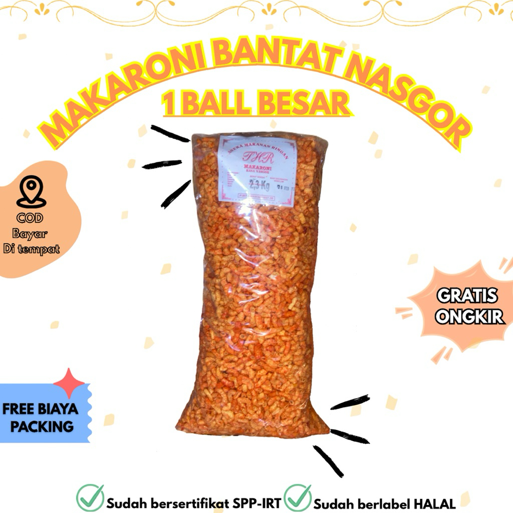

[1KG] Snack Makanan Ringan Camilan Makaroni Bantat Nasgor Rasa Pedas Hot
