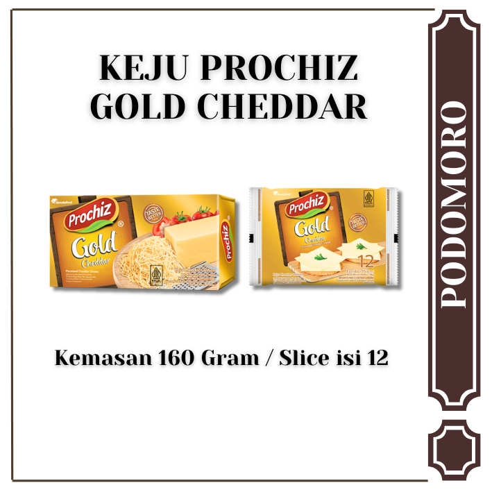 

Keju Prochiz Cheddar Gold - Cheese Prochiz 160g / Slice isi 12 Pcs