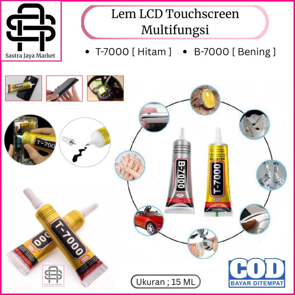 

PROMO COD Lem LCD Touchscreen 15ml T-7000 Hitam Lem B-7000 Bening Transparan