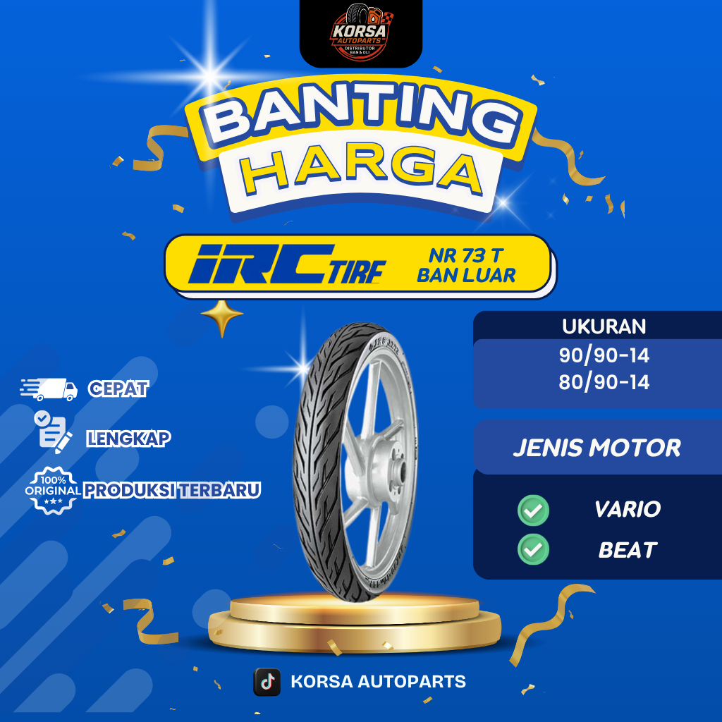 IRC BAN MOTOR 90/90-14 NR 73 T BAN LUAR
