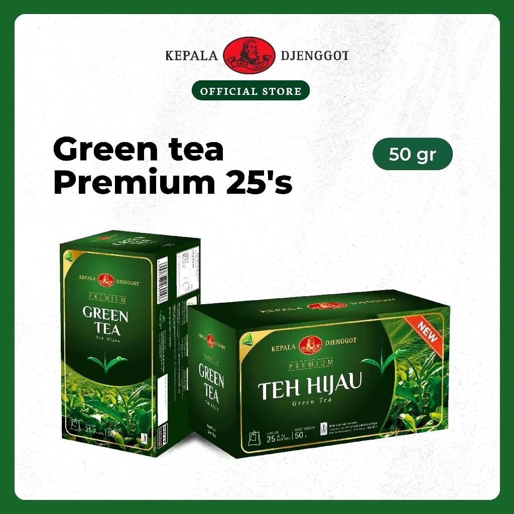 

TEH CELUP TEH HIJAU GREENTEA CAP KEPALA DJENGGOT PREMIUM 50GR ISI 25 BAG