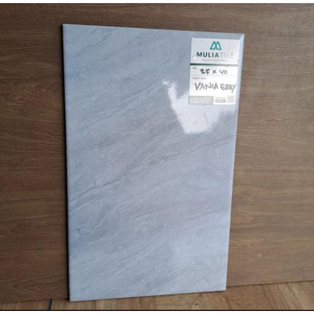 keramik dinding 25x40 Vania grey glosy brand Mulia tile