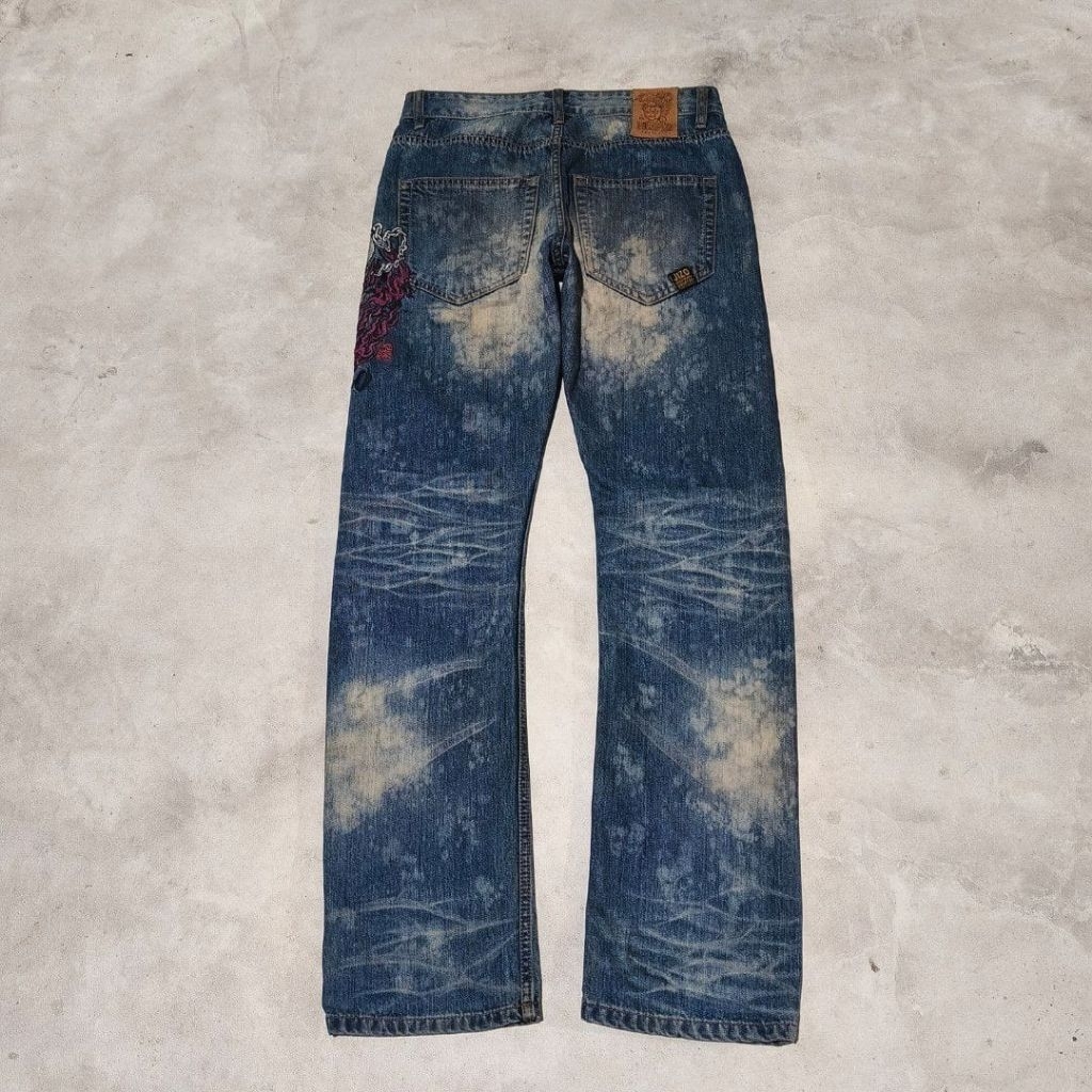 Celana panjang denim jeans feeding sukajan jizo Bosatsu