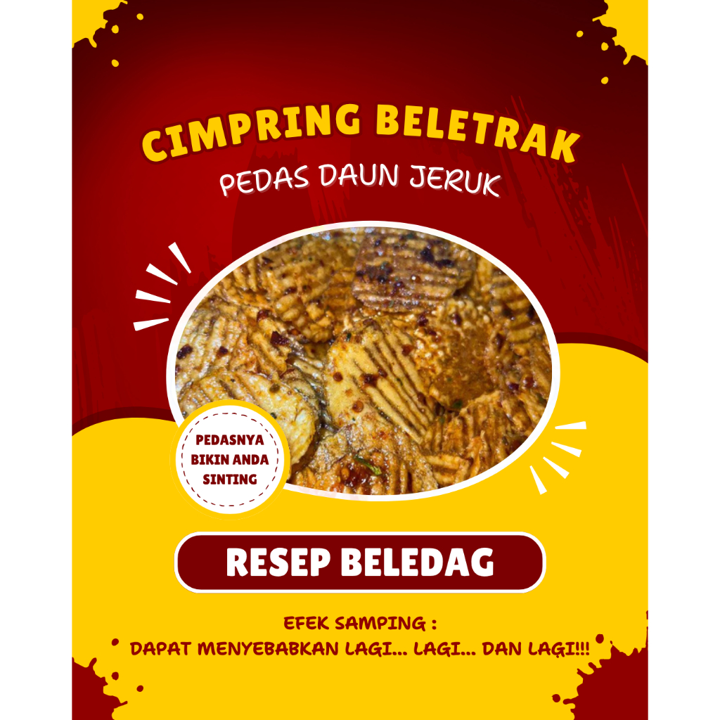 

Cimpring beletrak cemilan kriuk 1kg bumbu melimpah pedas daun jeruk