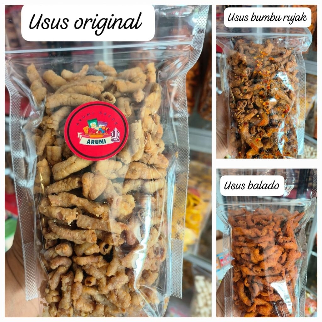 

usus crispy daon jeruk/bumbu rujak/balado