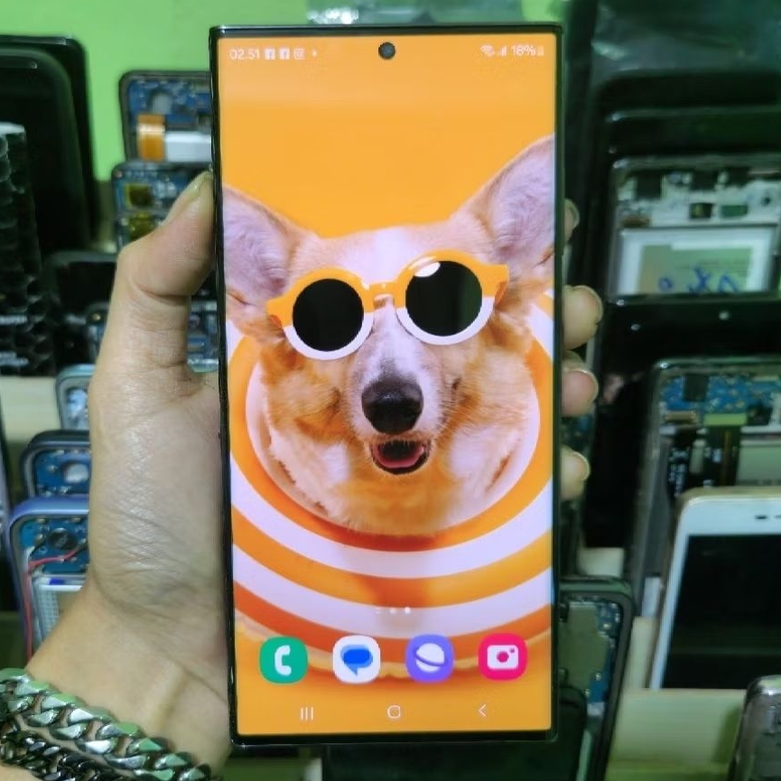 LCD SAMSUNG S22 ULTRA 5G ORIGINAL 100% (SM-S908) BEKAS COPOTAN BISA FINGERPRINT