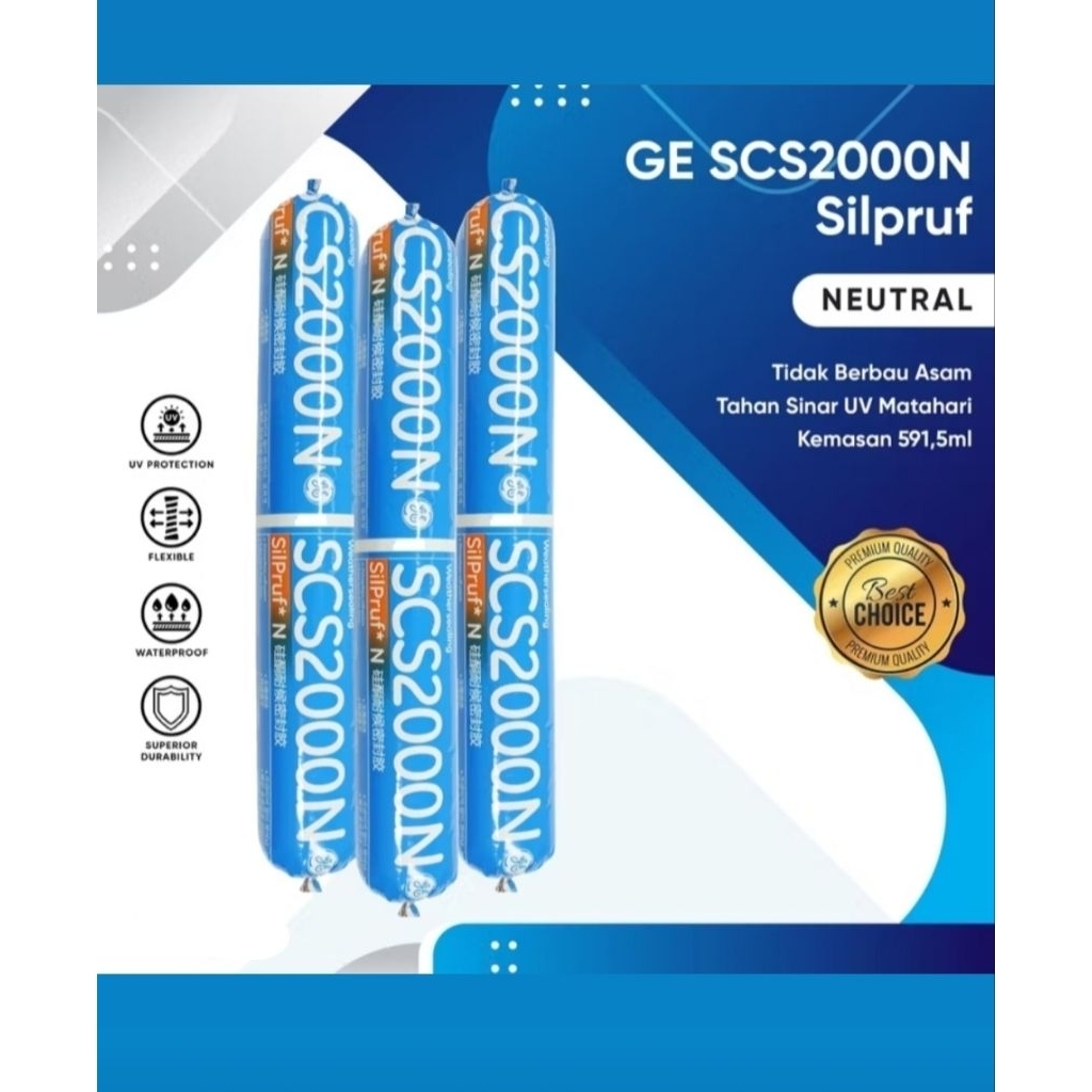 GE SCS 2000 Silpruf Silicone Weatherproofing Sealant Neutral