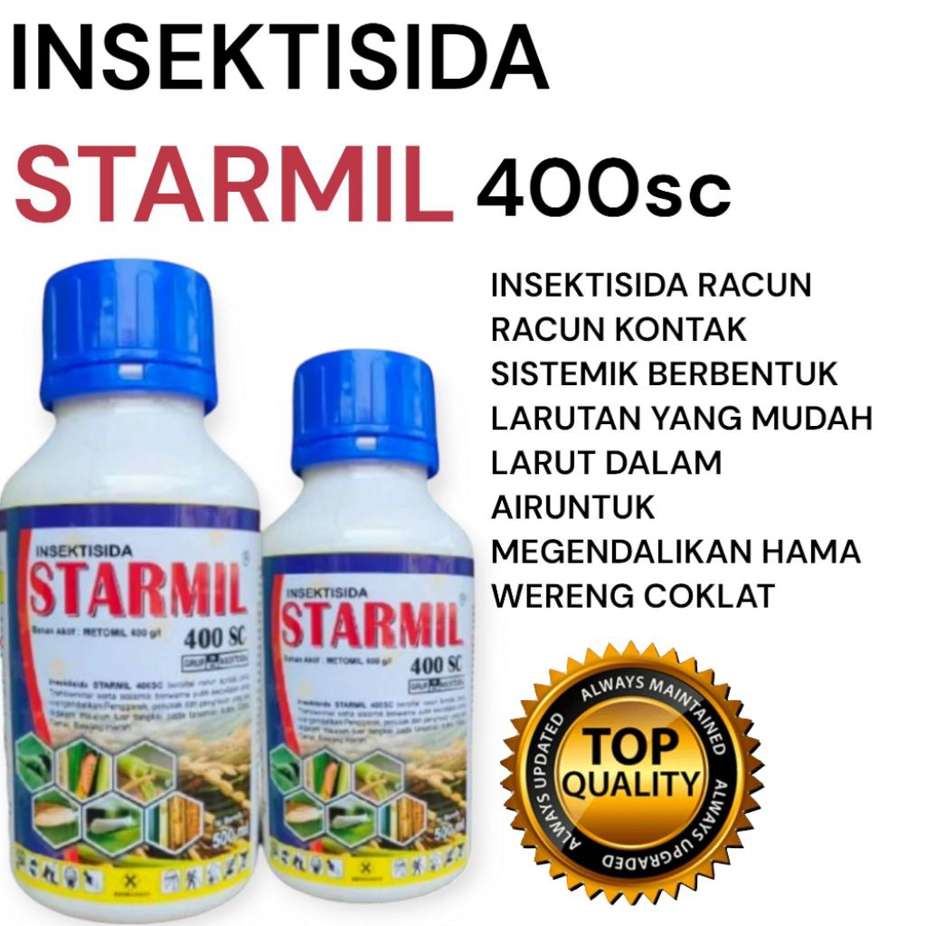 INSEKTISIDA STARMIL 400SC UKURAN 500ML BAHAN AKTIF METOMIL CAIR UNTUK HAMA TANAMAN ANDA