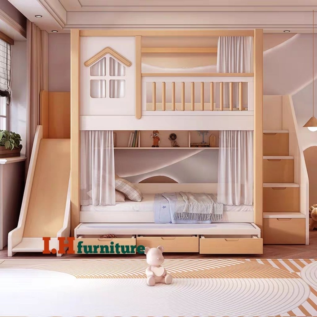 Ranjang tingkat susun , ranjang anak dewasa , ranjang minimalis